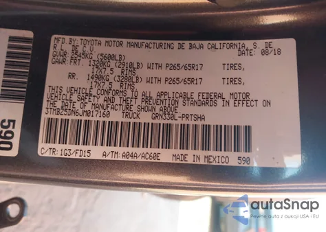 2018 Toyota Tacoma Trd Sport from USA, damaged, VIN 3TMBZ5DN6JM017160